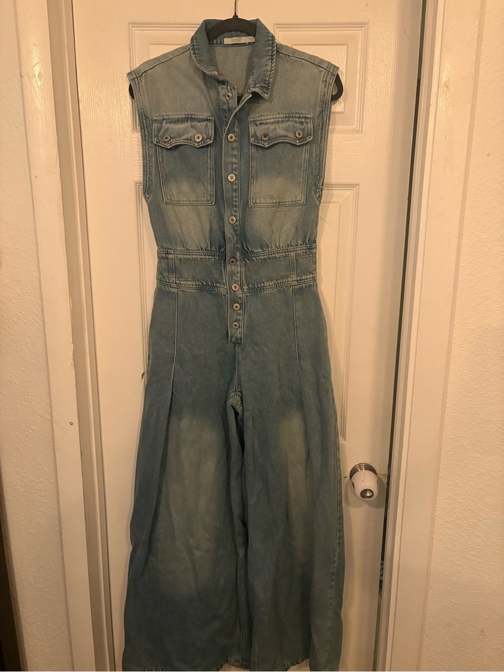 Casual Blue Denim Jumpsuit